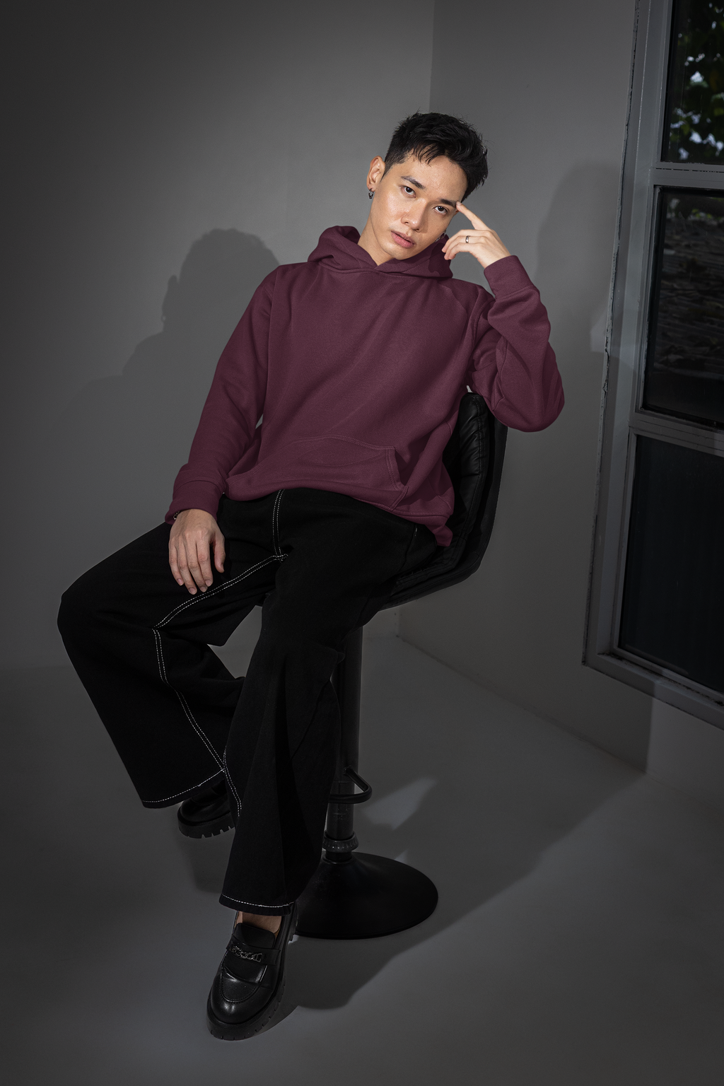 Essential Oversized Hoodie - Maroon